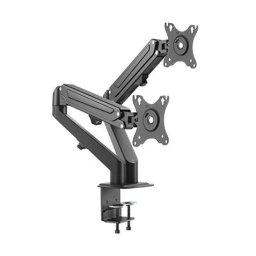 Supporto da tavolo Cromad con pistone a gas per 2 monitor da 17"-27" - Altezza regolabile, girevole e inclinabile - Gestione dei cavi - Peso per braccio max 6,5 kg - VESA max 100x100 mm