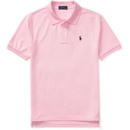 Ralph Lauren Polo rosa mezza manica in piquet di cotone con logo pony blu
