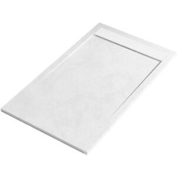 Tecnomat PIATTO DOCCIA SERIE HIGH MARMORESINA SPATOLATO BIANCO 80x120 H 3 cm PILETTA ⌀ 90 mm