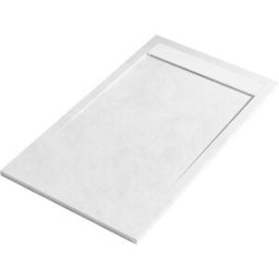 Tecnomat PIATTO DOCCIA SERIE HIGH MARMORESINA SPATOLATO BIANCO 80x100 H 3 cm PILETTA ⌀ 90 mm