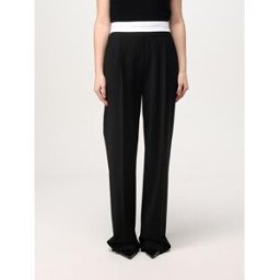 Alexander Wang Pantalone in misto lana Nero Taglia 6