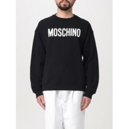 Moschino Felpa in cotone con logo Nero Taglia L