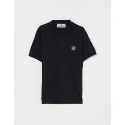 Stone Island Polo in cotone con logo Blue Taglia 8