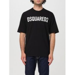 Dsquared2 T-shirt di cotone con logo Nero Taglia S