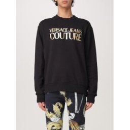 Versace Jeans Couture Felpa in cotone con logo Nero Taglia M