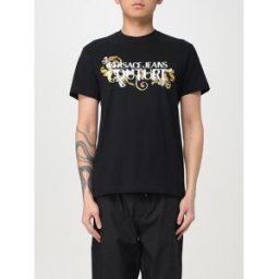 Versace Jeans Couture T-shirt in cotone con stampa barocca Nero Taglia XXL