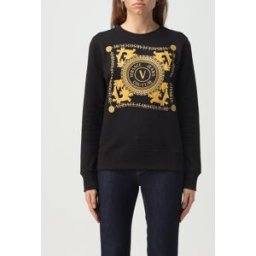 Versace Jeans Couture Felpa in cotone con stampa Baroque Nero Taglia S