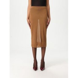 Saint Laurent Gonna a matita in viscosa Beige Taglia M