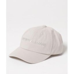 Emporio Armani Cappello in cotone con logo ricamato Mastice Taglia OS