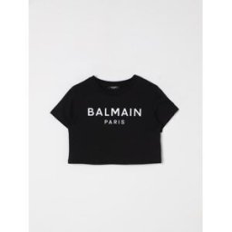 Balmain T-shirt crop con logo Nero Taglia 8