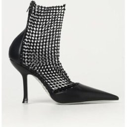 Rene' Caovilla Décolleté Galaxia in nappa e nylon a rete con strass Nero Taglia 36