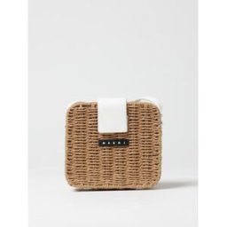 Marni Borsa a tracolla in rafia intrecciata Marrone Taglia OS