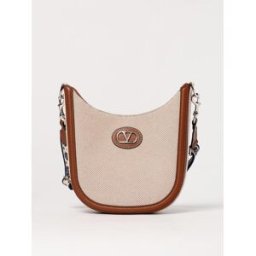 Valentino Garavani Borsa in tela di cotone e pelle Beige Taglia OS