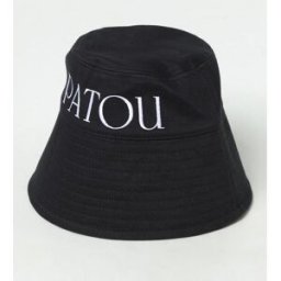 Patou Cappello in cotone con logo Nero Taglia S