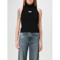 Diesel Top dolcevita in misto viscosa Nero Taglia M