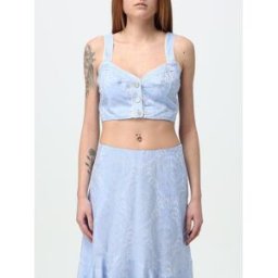 Etro Top in cotone con fantasia Paisley Blue Taglia 40