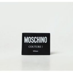 Moschino Portafoglio in pelle con logo Nero Taglia OS