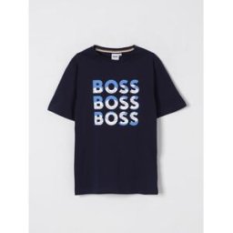 Boss T-shirt in cotone con logo Blue Navy Taglia 16