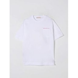 Marni T-shirt in cotone con mini logo Bianco Taglia 10
