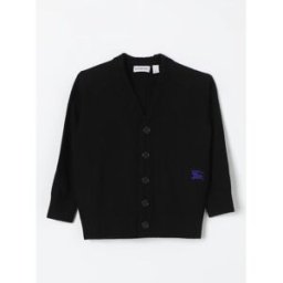 Burberry Cardigan di lana con mini logo Nero Taglia 8