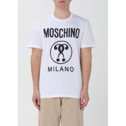 Moschino T-shirt in cotone con logo Bianco Taglia 54