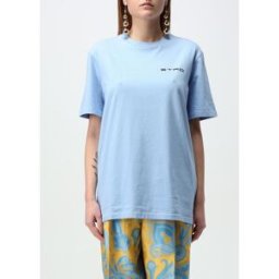 Etro T-shirt in cotone con stampa Paisley Blue Taglia XS