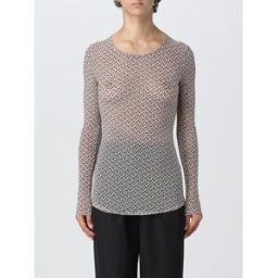 Pinko Top in tessuto stretch con logo Burro Taglia M