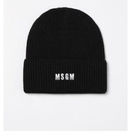 Msgm Cappello a berretto con logo Nero Taglia OS