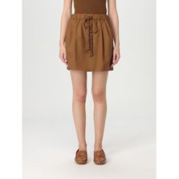 Max Mara Gonna mini in misto lana e seta Cuoio Taglia 40