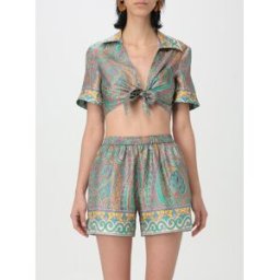 Etro Top cropped in seta con stampa Paisley Fantasia Taglia XS