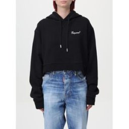 Dsquared2 Felpa in cotone con logo di strass Nero Taglia XS