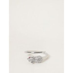 Marc Jacobs Anello The Mouse Tail in ottone con strass incastonati Argento Taglia L