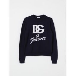 Dolce&Gabbana Maglia a girocollo con logo Blue Navy Taglia 12+