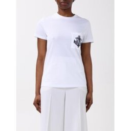 Max Mara T-shirt in cotone con logo Bianco Taglia XS
