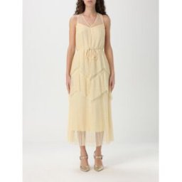Twinset Abito midi in tulle point d'esprit Avorio Taglia 42