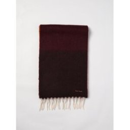 Paul Smith Sciarpa in misto lana con logo ricamato Rosso Taglia OS