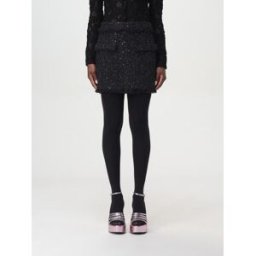 Msgm Gonna in tweed con paillettes all over Nero Taglia 38
