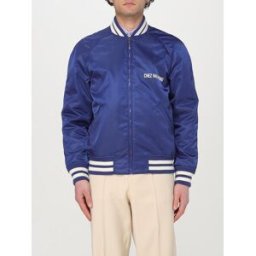 Valentino Bomber in cupro con logo Blue Taglia 48
