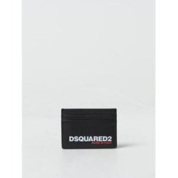 Dsquared2 Portacarte di credito in pelle a grana Nero Taglia OS