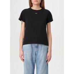 Pinko T-shirt in cotone con mini logo Nero Taglia L