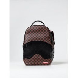 Sprayground Zaino Sip Clear in cotone spalmato saffiano con motivo check all over Nero Taglia OS