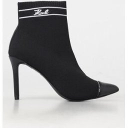 Lagerfeld Stivaletto Pandara in maglia stretch con logo ricamato Nero Taglia 38