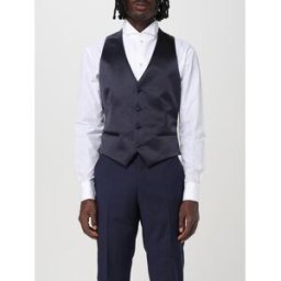 Emporio Armani Gilet di seta Blue Taglia 54