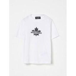Dsquared2 T-shirt in cotone con logo Bianco Taglia 12