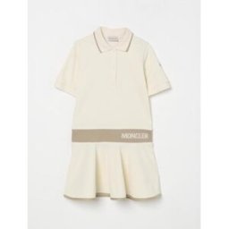 Moncler Abito a polo in cotone Panna Taglia 10