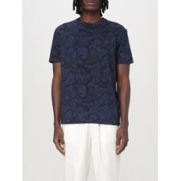 Etro T-shirt in cotone con stampa Paisley Blue Taglia S