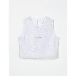 Givenchy Top in tulle con strass all-over Bianco Taglia 10