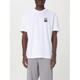 Ea7 T-shirt in cotone con stampa grafica Bianco Taglia S