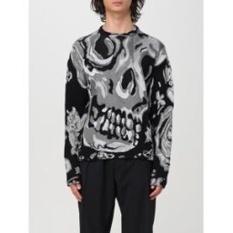 Mcqueen Maglione Skull in misto viscosa jacquard Nero Taglia S
