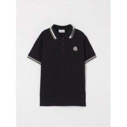 Moncler Polo in cotone con logo Nero Taglia 8